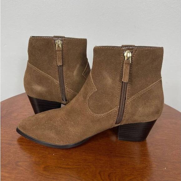 New Villa Rouge Willie Ankle Booties in Russet Suede Women's Size 5.5 - Picture 7 of 10